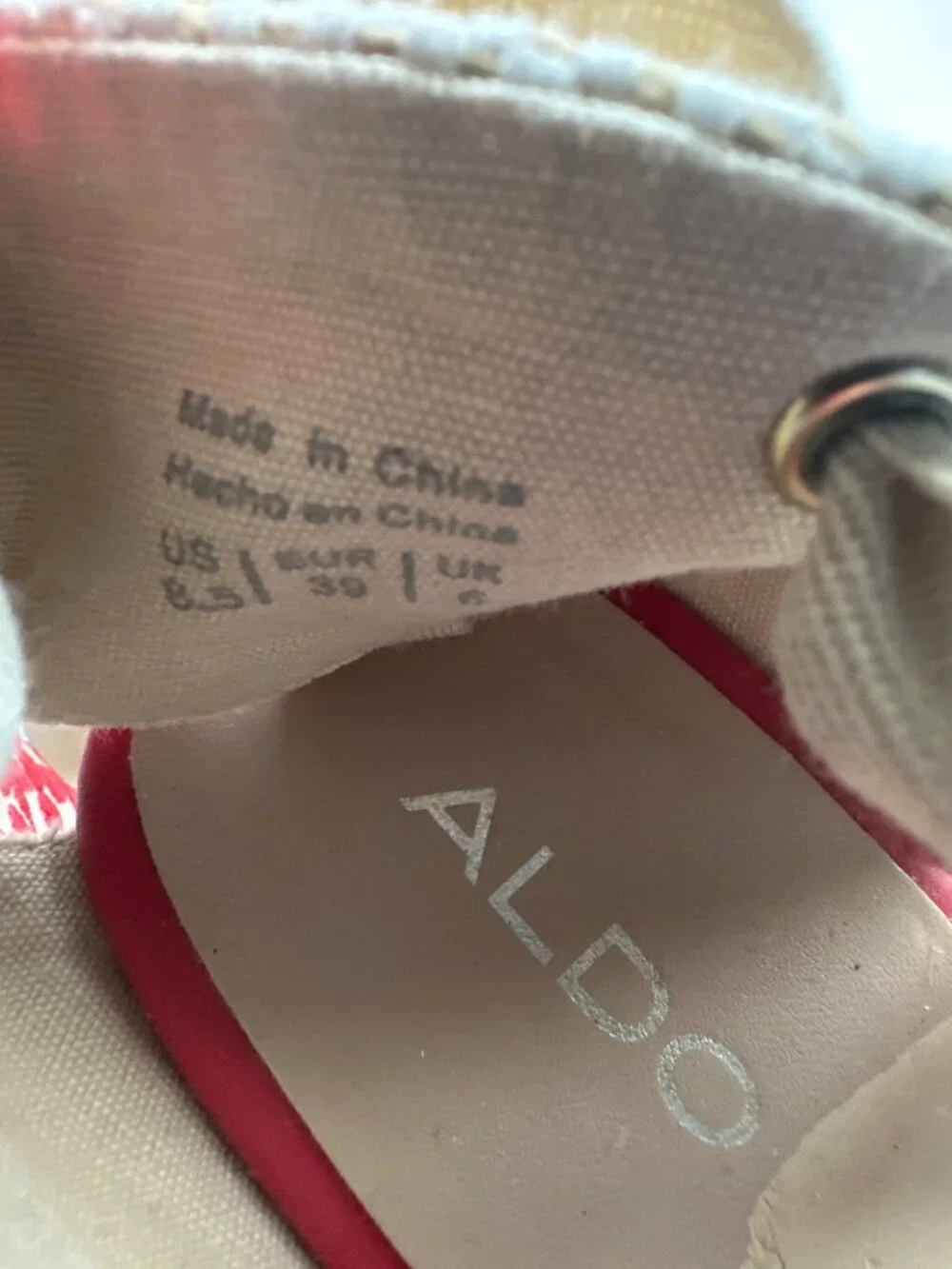 Aldo Red Espadrilles Wedge Ankle Wrap Sandals Muschino Size 8.5